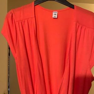 V neck wrap dress salmon orange